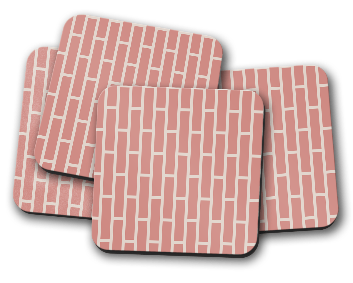 Pink Geometric Coasters, Table Decor Drinks Mat - Joe’s Haven