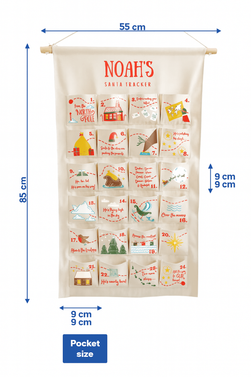 Personalised Fabric Christmas Advent Calendar - Santa Tracker - Joe’s Haven