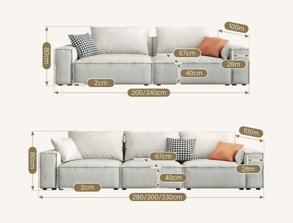 R67 Anselm Three Seater Sofa, Leathaire - Joe’s Haven
