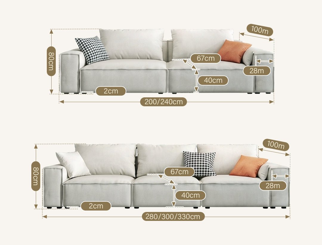 R67 Anselm Three Seater Sofa, Leathaire - Joe’s Haven