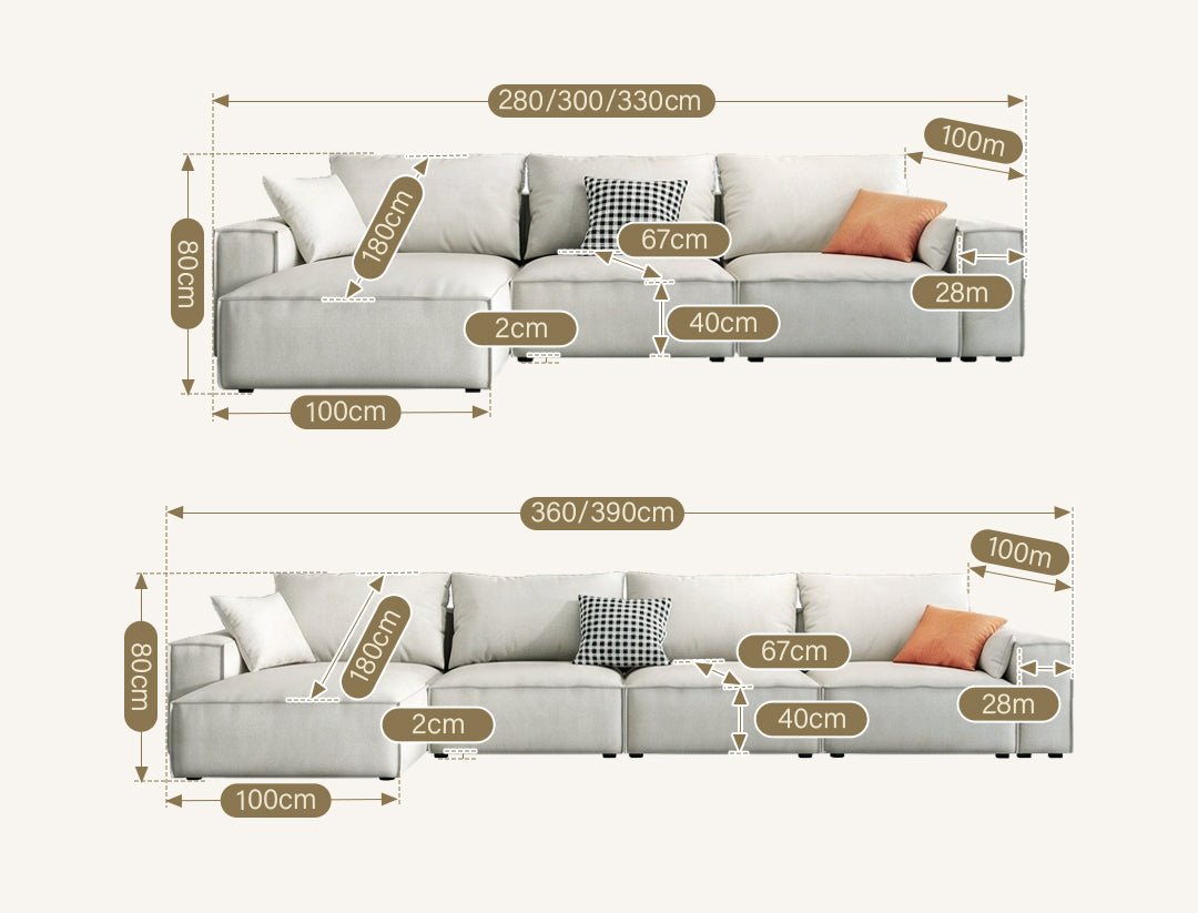 R67 Anselm Three Seater Sofa, Leathaire - Joe’s Haven