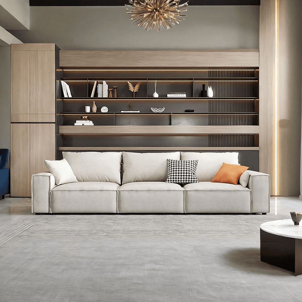 R67 Anselm Three Seater Sofa, Leathaire - Joe’s Haven
