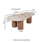 Bundi Natural Marble & Wood Pedestal Coffee Table - Joe’s Haven