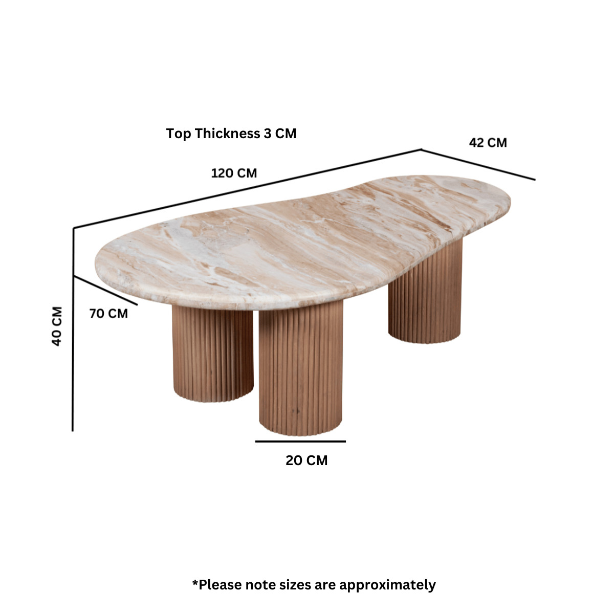 Bundi Natural Marble & Wood Pedestal Coffee Table - Joe’s Haven