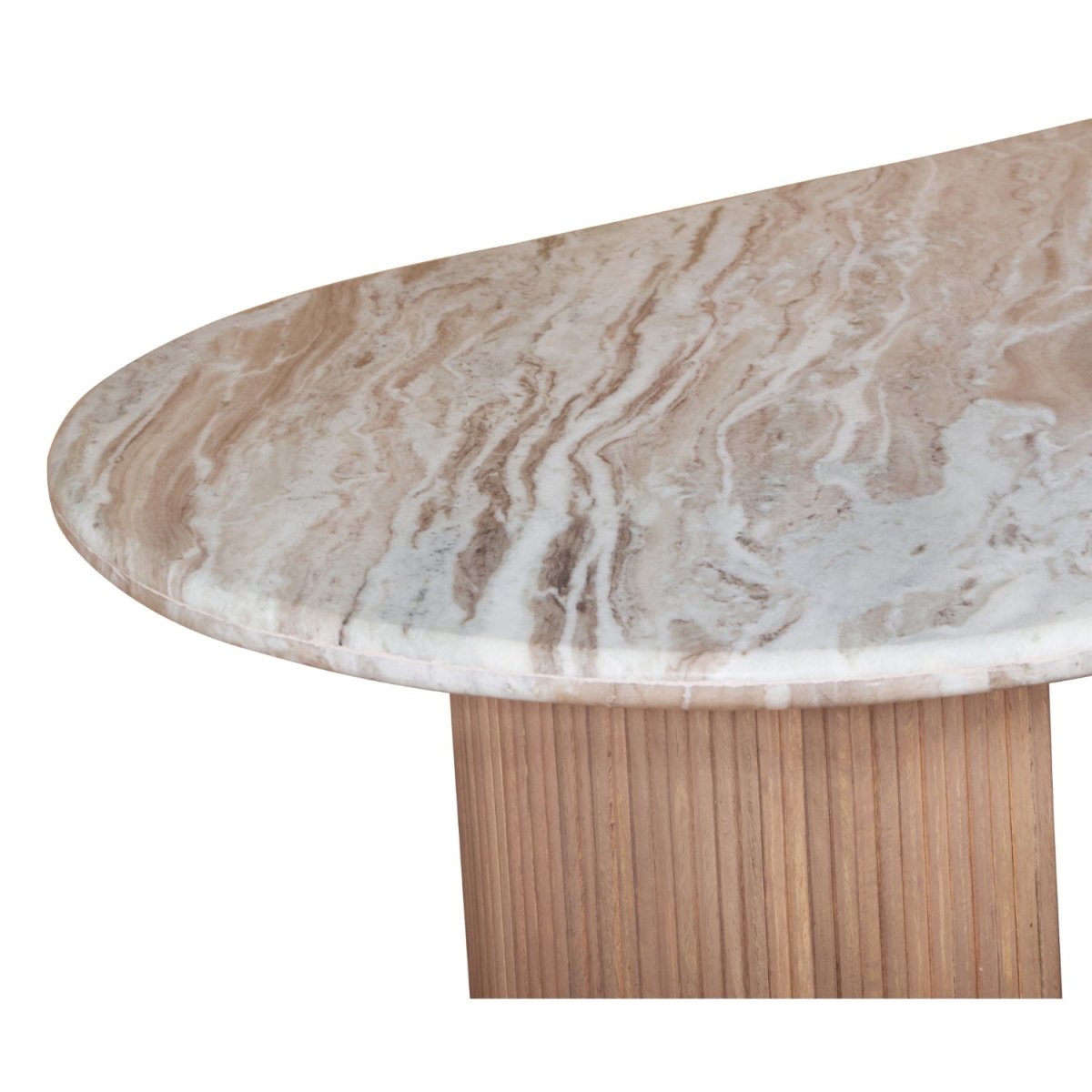 Bundi Natural Marble & Wood Pedestal 6 - 8 Seater Dining Table - Joe’s Haven
