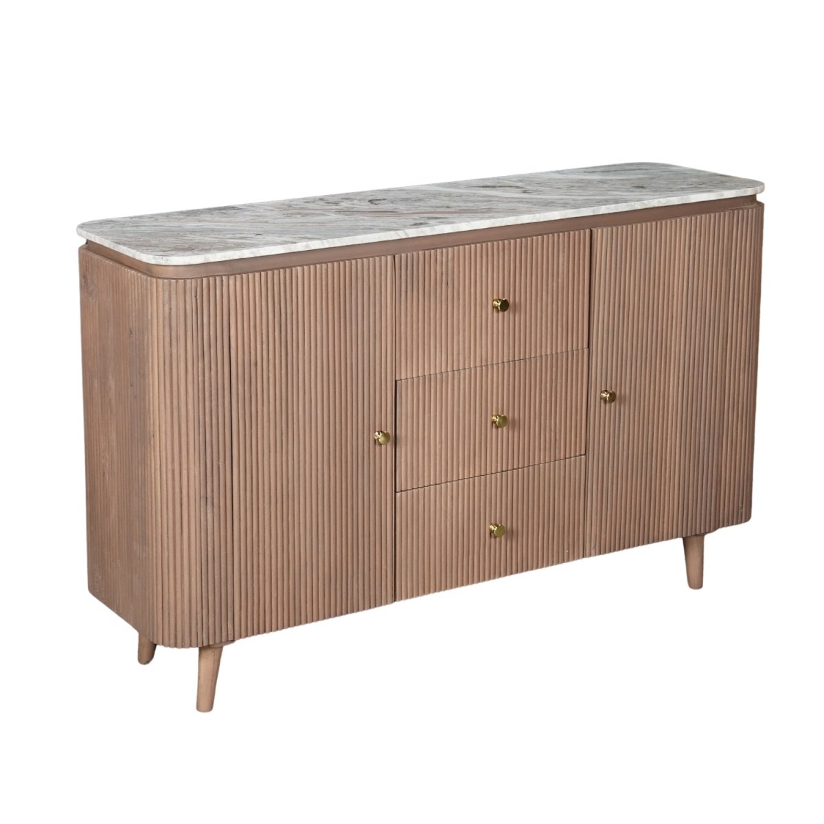 Bundi Natural Marble & Wood Extra Large Sideboard - Joe’s Haven