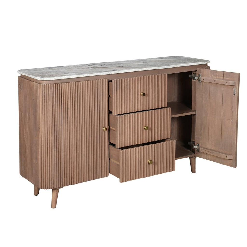 Bundi Natural Marble & Wood Extra Large Sideboard - Joe’s Haven