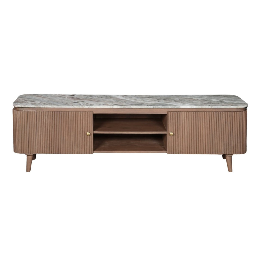Bundi Natural Marble & Wood Large Tv Cabinet - Joe’s Haven