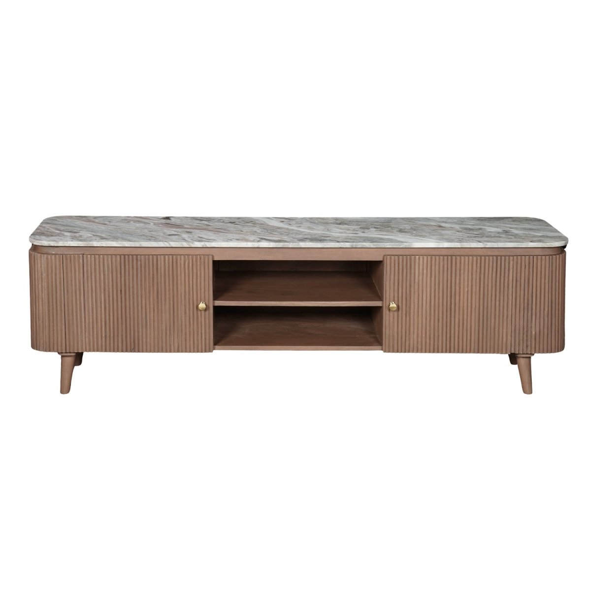 Bundi Natural Marble & Wood Large Tv Cabinet - Joe’s Haven