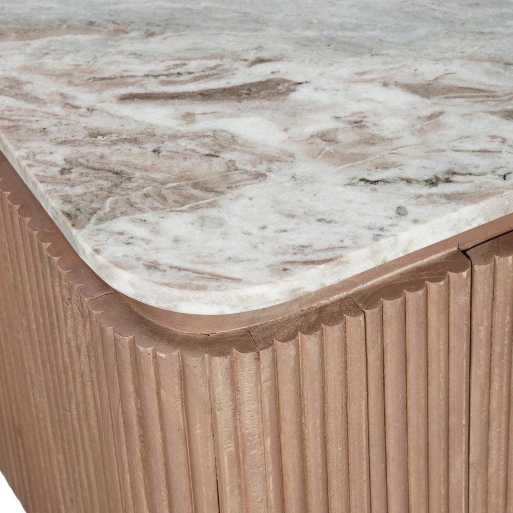 Bundi Natural Marble & Wood Large Tv Cabinet - Joe’s Haven