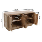 Preston Mango Wood 4 Doors Large Sideboard - Joe’s Haven