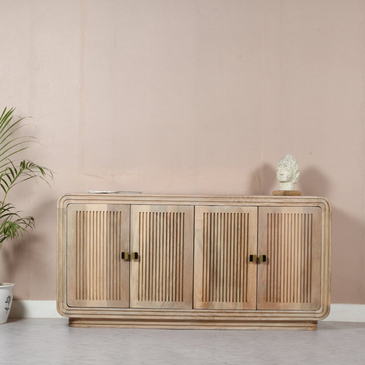 Preston Mango Wood 4 Doors Large Sideboard - Joe’s Haven