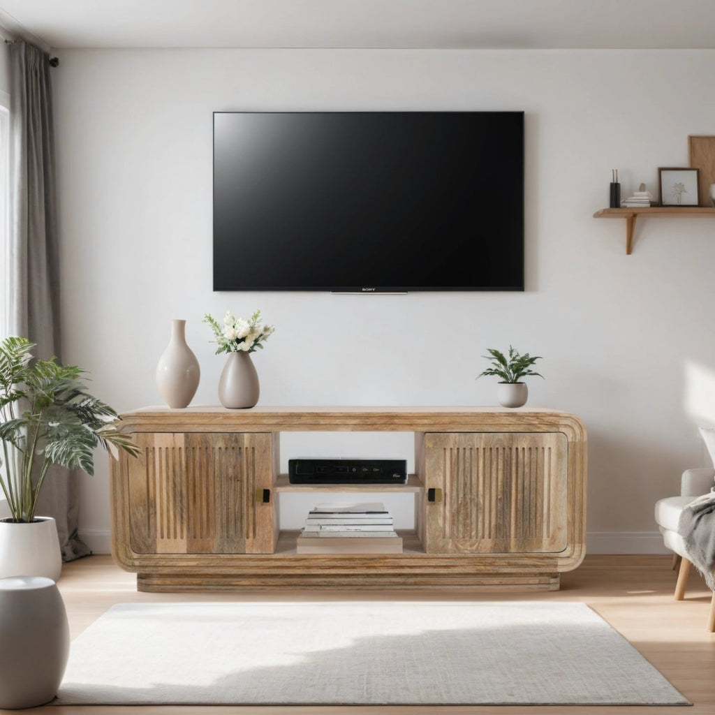 Preston Mango Wood 2 Doors TV Cabinet - Joe’s Haven