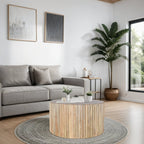 Preston Mango Wood Round Coffee Table - Joe’s Haven