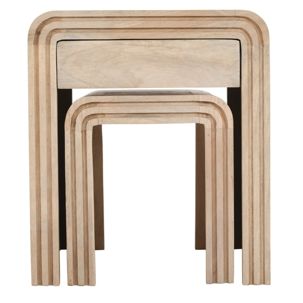 Preston Mango Wood Nest of 2 Tables with Drawer - Joe’s Haven