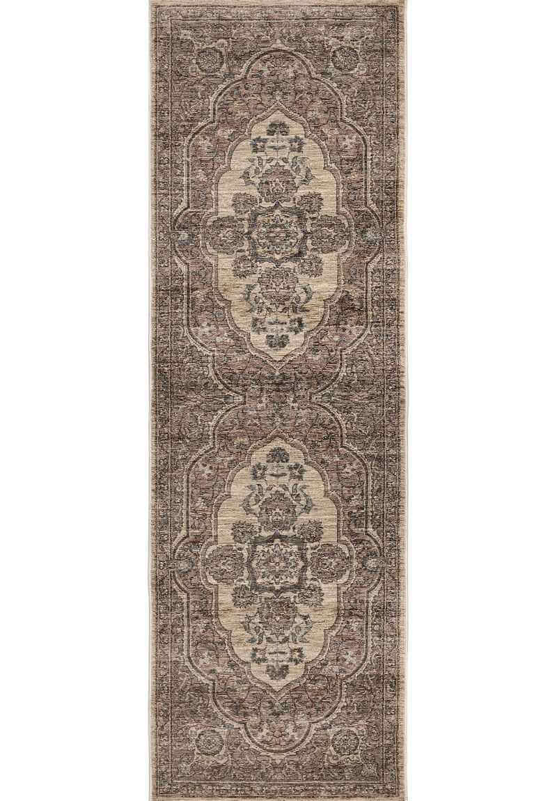 Raja Medallion Vintage Rug – Brown Heritage Elegance - Joe’s Haven