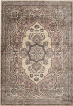 Raja Medallion Vintage Rug – Brown Heritage Elegance - Joe’s Haven