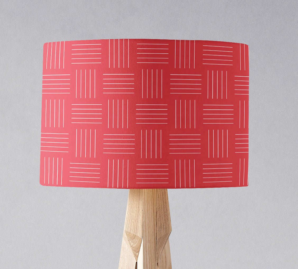 Red and White Lines Lampshade, Ceiling or Table Lamp Shade - Joe’s Haven