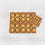 Brown and Orange Retro Geometric Placemats, Set of 4 or Set of 6 - Joe’s Haven