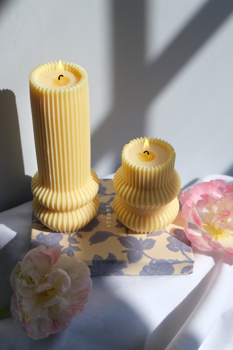 Striped Pillar Candle - Joe’s Haven