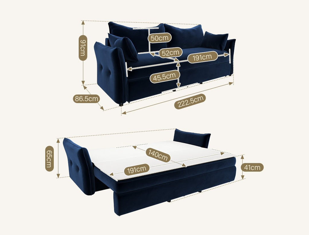 Ritchie Two Seater Sofa Bed, Pull Out Sleeper Sofa Bed - Joe’s Haven