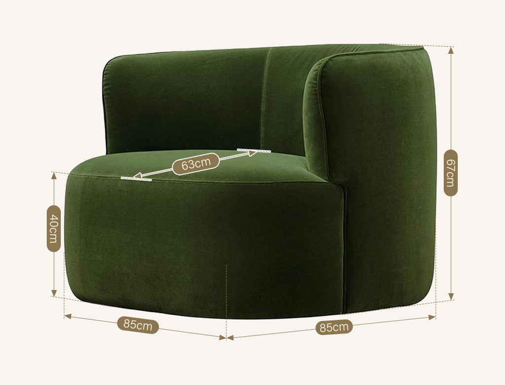 Ritz Armchair, Green Velvet