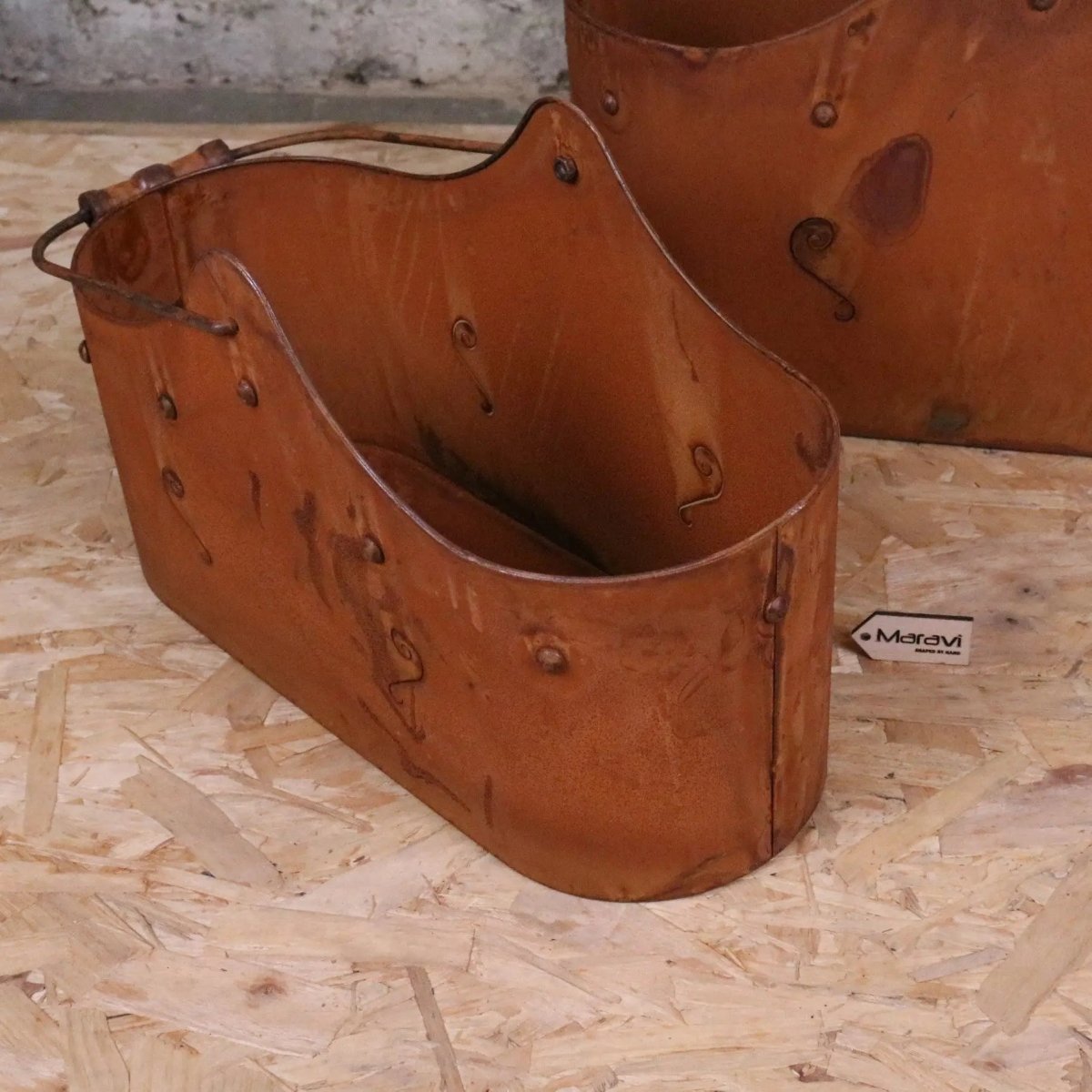 Rohira Basket Style Rusty Planters Set of 2 - Joe’s Haven