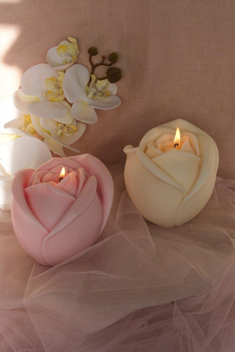Large Rose Shaped Candle - Joe’s Haven
