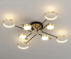 Chemistry Flush Mount Chandelier Gold LED 130cm Low Ceiling Light - Joe’s Haven
