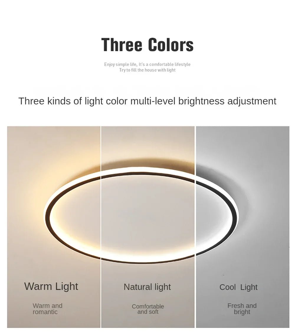 LED Ring Flush Mount Chandelier - Dimmable Ceiling Light Black/White - Joe’s Haven