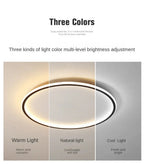 LED Ring Flush Mount Chandelier - Dimmable Ceiling Light Black/White - Joe’s Haven