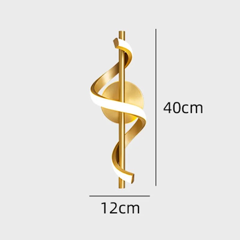Twisted LED Wall Light - Black & Gold Options for Living Room - Joe’s Haven