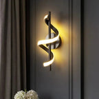 Twisted LED Wall Light - Black & Gold Options for Living Room - Joe’s Haven