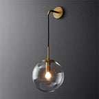 Sizzle Mid-Century Glass Globe Hanging Wall Light - Amber/Smoke/Clear - Joe’s Haven