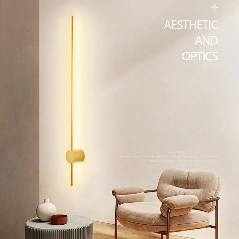 LED Gold Wall Light - Warm Modern Bedroom Lounge Lamp - Degrees - Joe’s Haven