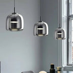 Dildale Black Gold Pendant Lamp LED Warm Light Adjustable Height - Joe’s Haven