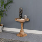 Merlin Mango Wood Round Side Table - Joe’s Haven