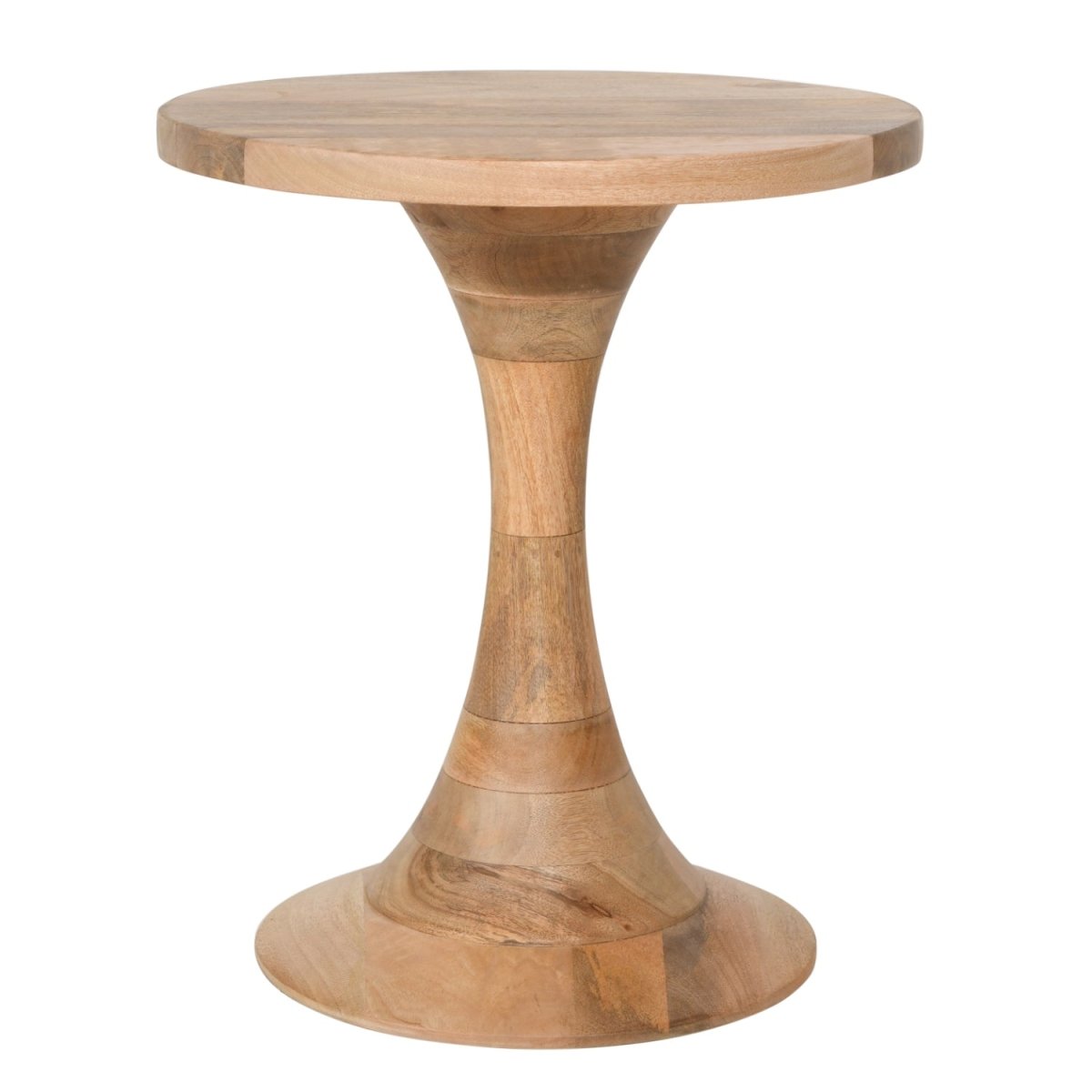 Merlin Mango Wood Round Side Table - Joe’s Haven