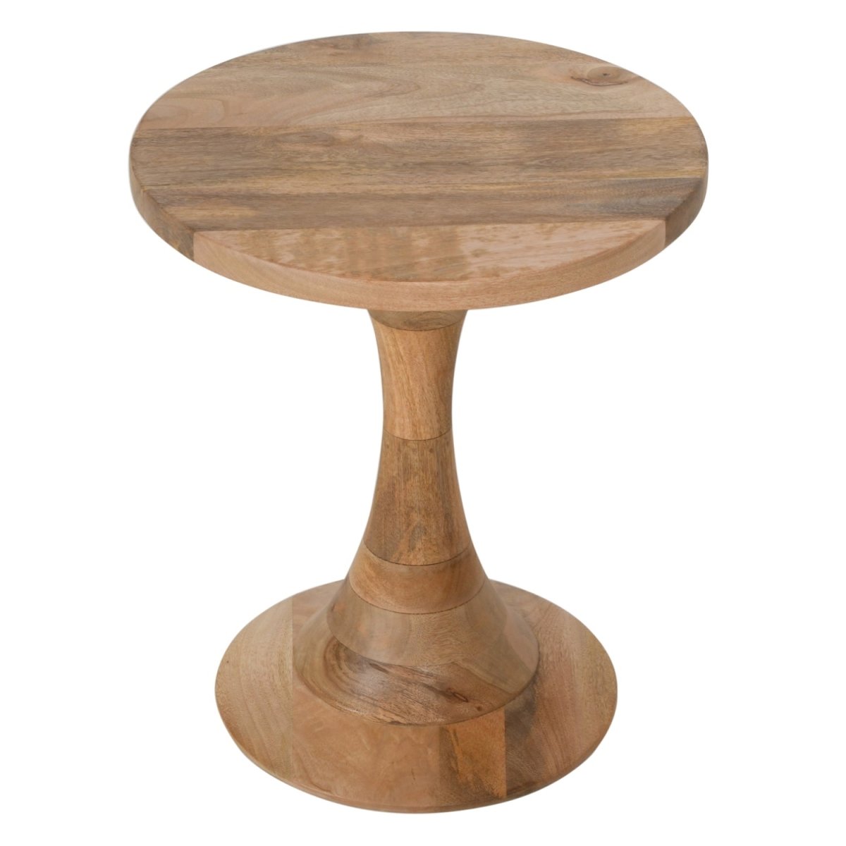 Merlin Mango Wood Round Side Table - Joe’s Haven