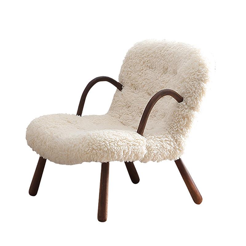Philip Arc Armchair And Ottoman, Boucle