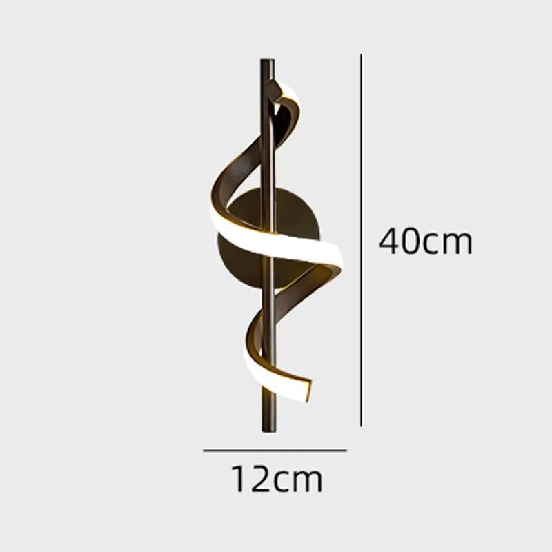 Twisted LED Wall Light - Black & Gold Options for Living Room - Joe’s Haven