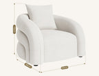 Sadiq Armchair With Cushion, White Boucle