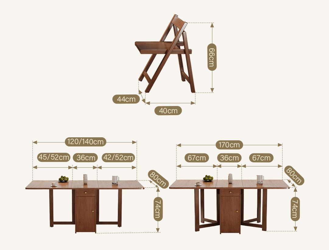 Salgado Folding Dining Table With Storage, Solid Wood - Joe’s Haven