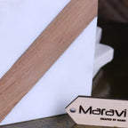 Salya White Marble and Wood Luxury Coasters - Joe’s Haven