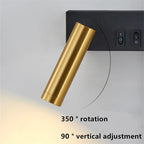 Bold Gold Black LED Wall Lamp Dual Switch Reading Light Bedside - Joe’s Haven