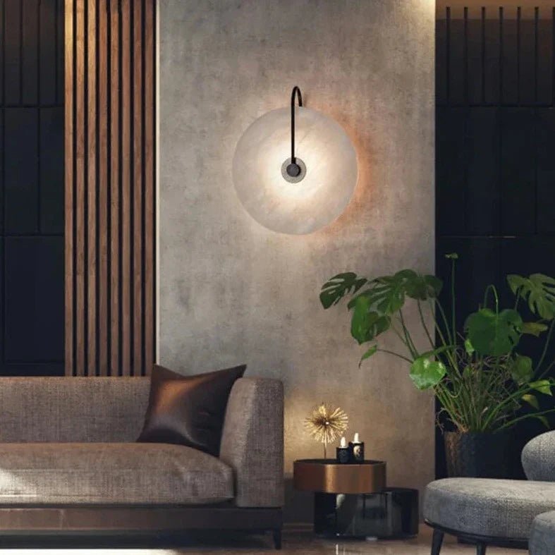 Disc Texture Marble Wall Lamp - Warm LED Light Modern Home Decor - Joe’s Haven