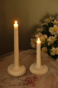 Scalloped Pillar Candle Duo - Small and Large - Joe’s Haven