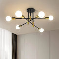 Criss Cross Ceiling Light 6 Bulb E27 Black Semi Flush Modern - Joe’s Haven