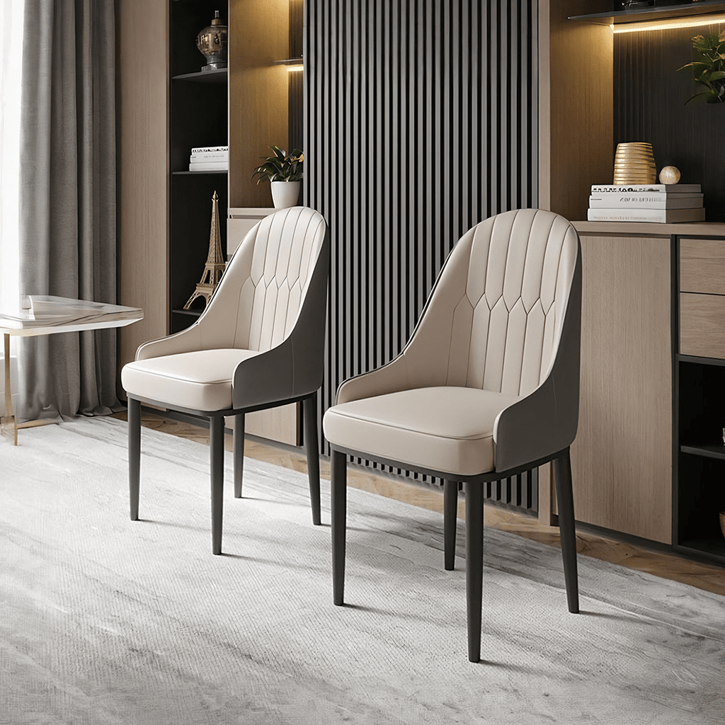 A Set of 2 Scott Dining Chairs, PU Leather - Joe’s Haven