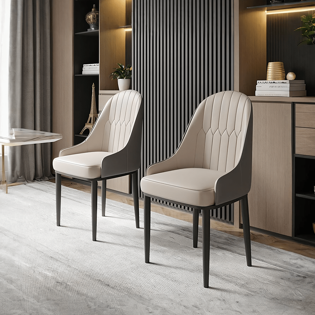 A Set of 2 Scott Dining Chairs, PU Leather - Joe’s Haven